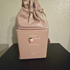 Honey Peach Pink Drawstring Bag
